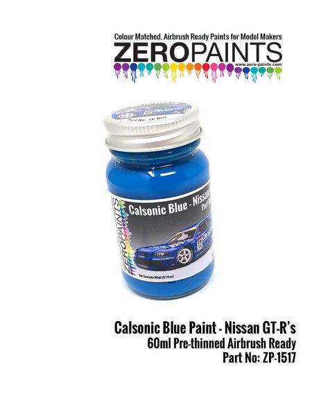 Zero Paints ZP-1517: Paint for airbrush Calsonic blue 1 x 60ml